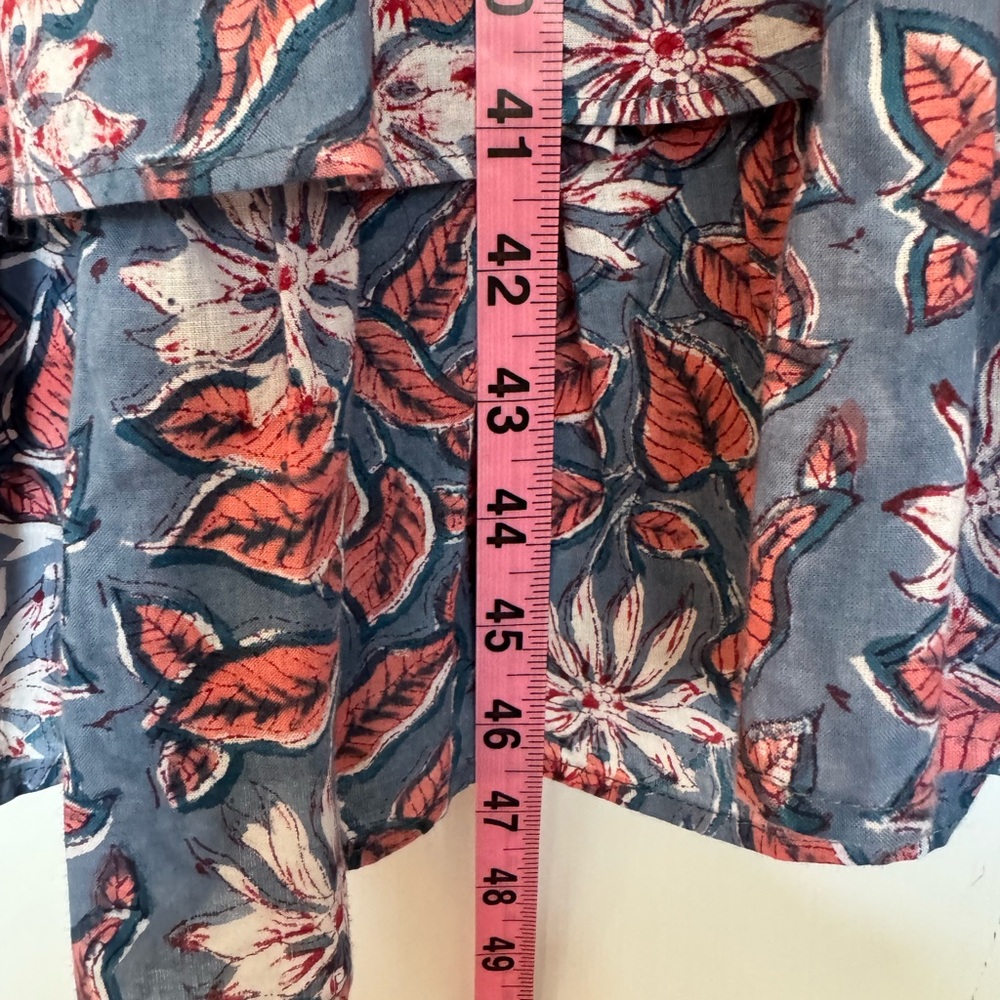 Mille Resortwear Palma Bohemian Ruffle Dress Blue/Pink Floral size XXS - Picture 11 of 13